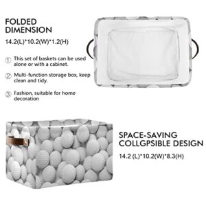 FZDXZJJ Sport Golf Ball Pattern Storage Basket Bins, Decorative Baskets Storage Box Collapsible Storage Cubes Organizer with Handles for Nursery Shelf Closet Office Home Bedroom, 1 Pack