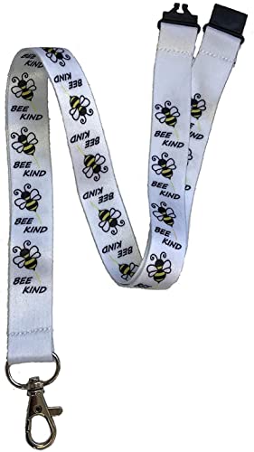 Childrens Sized Fun Neck Lanyards with Safety Breakaway - Made Exclusively for Children (Bee Kind)