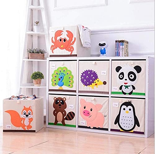 VMOTOR 2 Pcs Foldable Animal Toy Storage Box/Bin/Cube, Collapsible Storage Organizer Chest Basket Container for Kids, Toddlers, Boys and Girls(13 x 13 x 13 Inch,Tyrannosaurus+Alligator)