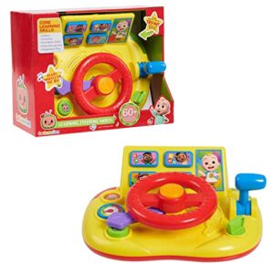 cocomelon learning steering wheel, learning & education, officially licensed kids toys for ages 3 up, gifts and presents by just play