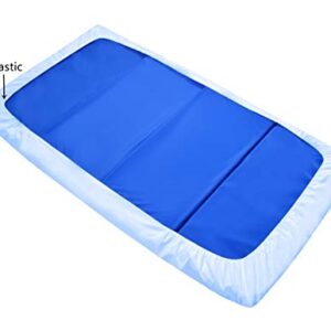 American Baby Company 2-Pack 100% Cotton Percale Fitted with Elastic Corners Day Care Mat Sheet, Blue, 24" x 48" x 4", Soft Breathable, for Boys and Girls