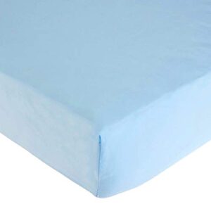 American Baby Company 2-Pack 100% Cotton Percale Fitted with Elastic Corners Day Care Mat Sheet, Blue, 24" x 48" x 4", Soft Breathable, for Boys and Girls