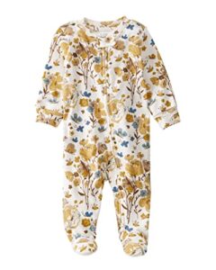 little planet baby organic cotton sleep and play, floral, 3 months