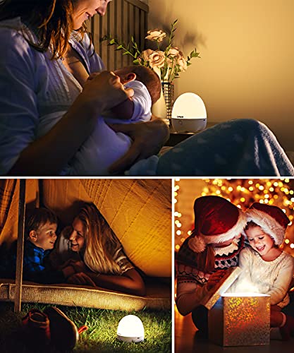 Lyridz Nursery Night Light for Kids, Rechargeable Baby Night Light with Motion Sensor, RGB LED Dimmable Table Lamp for Breastfeeding with Color-Changing Mode,1-Hour Timer,Touch Control