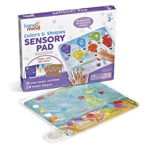 hand2mind colors and shapes sensory pad, shape sorter toys, fine motor skills toys, visual sensory toys, calming toys for kids, sensory play, occupational therapy toys, calm down corner supplies