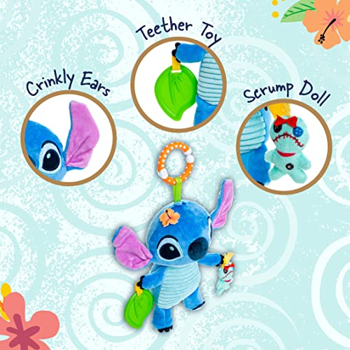 KIDS PREFERRED Disney Baby Lilo & Stitch - Stitch On The Go Activity Toy 12 Inches, Blue (KP79988)