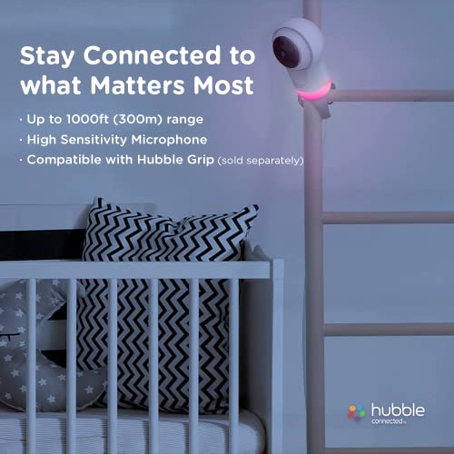 HUBBLE CONNECTED Nursery Pal Glow+ Smart Baby Monitor with 5" Parent Unit and Wi-Fi Viewing via Free App – 7-Color Night Light, Sleep Trainer, Remote Pan Tilt Zoom, 2-Way Talk, Infrared Night Vision