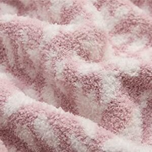 100% Polyester Microfiber Fluffy Leopard Knitted Baby Blanket Throw Blanket Super Soft Cozy Lightweight Thick Blanket for Baby (Baby 30"X40", Pink)