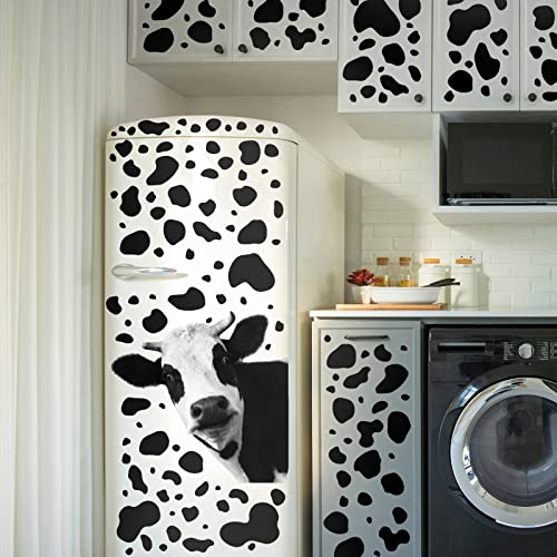 486 Pcs Funny Cow Wall Decor Room Decor Cute Cow Prints Decor Cow Gifts Cow Stickers Cow Print Vinyl Wall Art Decals Animal Wall Decals for Bedroom Living Room Window Showcase Nursery Wall Decorations