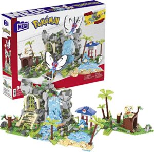 mega pokemon action figure building toys for kids, jungle voyage with 1362 pieces, 4 poseable characters, age 7+ years old gift idea (amazon exclusive)