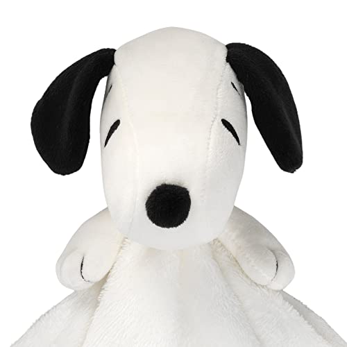 Lambs & Ivy Peanuts Snoopy Lovey White/Black Plush Security Blanket