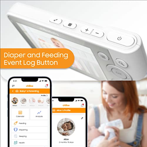 Chillax Daily Baby DM640 - WiFi Baby Monitor with Camera & Control Unit, 4.3" Screen, HD Camera, Privacy Protection Switch, WiFi Remote Streaming, 2-Way Audio, Night Vision - Powered by 5GenCare