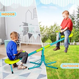 Amictoy Seesaw, Sit and Spin Teeter Totter, 100 Lbs Heavy Duty 2023 Upgraded Model, Kids Outdoor Playground Equipment, Outside Toys Set, Swiveling 360 Degrees Rotating for Kids 4-8 Safety Certified