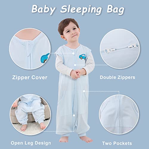 HOMEAL Toddler Sleeping Bag with Legs,Wearable Blanket ,Weighted Sleep Sack Baby 6months-5T, S-XL (Blue, 2T-3T)