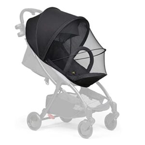 beberoad love 2-in-1 mosquito net and sunshade for stroller upf50+ sun protection baby mosquito net mesh net cover for infant with storage bag (black)