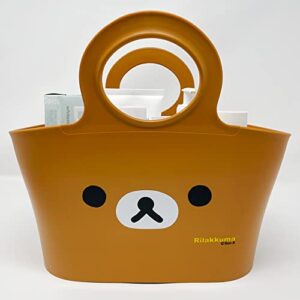 shabath rilakkuma shower caddy basket for college dorm room kids baby portable tote bag small toiletry for bathroom accessories, brown, l12.5 x w6.5 x h10.2 inches (b86284456)