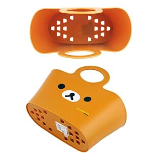 Shabath Rilakkuma Shower Caddy Basket For College Dorm Room Kids Baby Portable Tote Bag Small Toiletry for Bathroom Accessories, Brown, L12.5 x W6.5 x H10.2 Inches (B86284456)