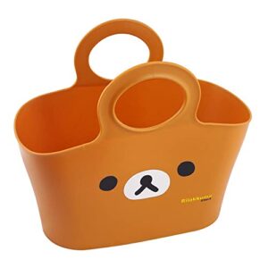 Shabath Rilakkuma Shower Caddy Basket For College Dorm Room Kids Baby Portable Tote Bag Small Toiletry for Bathroom Accessories, Brown, L12.5 x W6.5 x H10.2 Inches (B86284456)