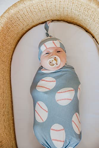 Large Premium Knit Baby Swaddle Receiving Blanket"Slugger" by Copper Pearl