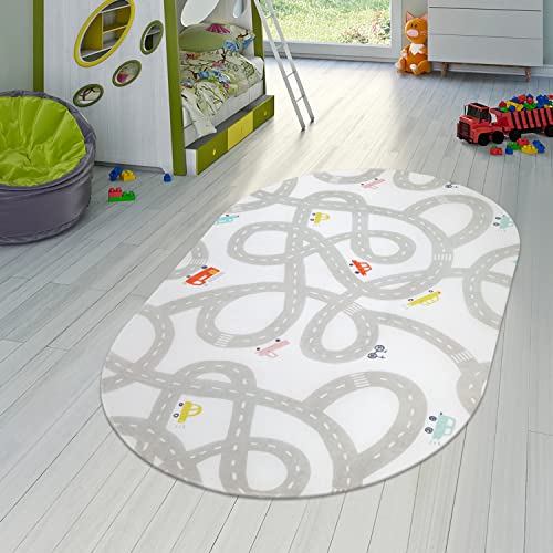 Road Traffic Kids Rug Children Playing with Cars Playmat 3x5 ft,Washable Play Carpet for Kids Playroom,Non-Slip Have Fun Safe Baby Nursery Rug for Toddler Boy? Bedroom Game Room Grey