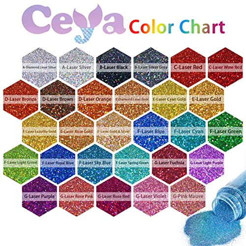 Ceya 3.5oz/ 100g Holographic Ultra Fine Glitter Powder Laser Royal Blue Glitter 1/128” 0.008” 0.2mm for Slime Epoxy Resin Craft Tumbler Jewelry Nail Art Festival Makeup Painting Wedding Cards