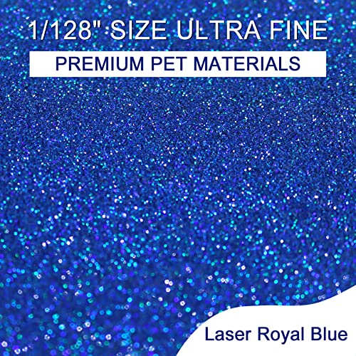 Ceya 3.5oz/ 100g Holographic Ultra Fine Glitter Powder Laser Royal Blue Glitter 1/128” 0.008” 0.2mm for Slime Epoxy Resin Craft Tumbler Jewelry Nail Art Festival Makeup Painting Wedding Cards