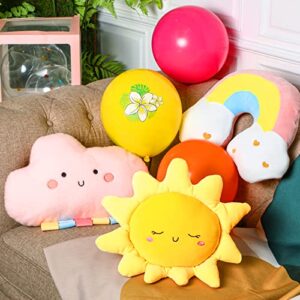 Cloud Rainbow Sun Moon Star Shaped Pillow 3 Pcs Nursery Stuffed Throw Pillows Kids Cute Cushion Children Soft Plush Pillow for Baby Room Kids Reading Nook Decorations Gift (Rainbow, Cloud, Sun)