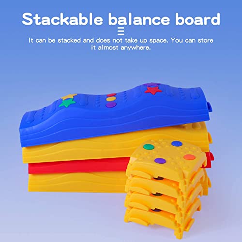 Kids Balance Beam Toddler Stepping Stones Max Load 220LBS 20 PCS Non-Slip Textured Surface & Rubber Pads Bottom Promote Agility Coordination Five Star Pattern