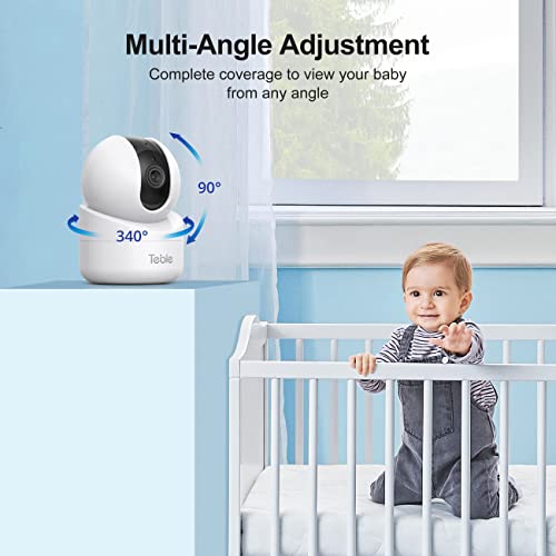 Baby Monitor 5.5" 720p HD Video Baby Monitor, 5000mAh Battery 26-Hour Audio Monitoring, Night Vision, Remote Pan Tilt, 2 Way Talk, VOX, Temperature, Feeding Reminder, 4X Zoom, 1000ft Range, Lullabies