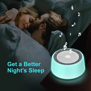 White Noise Machine, Sleep Sound Machine with 30 Soothing Sounds, 7 Color Baby Night Lights, Full Touch Control, Timer and Memory Features, Plug in, Sound Machine for Baby, Adults