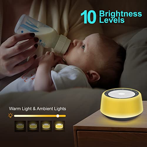 White Noise Machine, Sleep Sound Machine with 30 Soothing Sounds, 7 Color Baby Night Lights, Full Touch Control, Timer and Memory Features, Plug in, Sound Machine for Baby, Adults