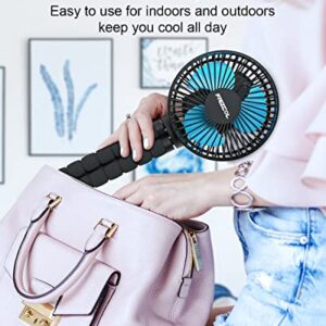 FRIZCOL Stroller Fan for Baby - Portable Fan Rechargeable - Battery Operated Fan(Use for 30Hrs) - Fan for Handheld/Clip On/Car Seat/Desk/Camping