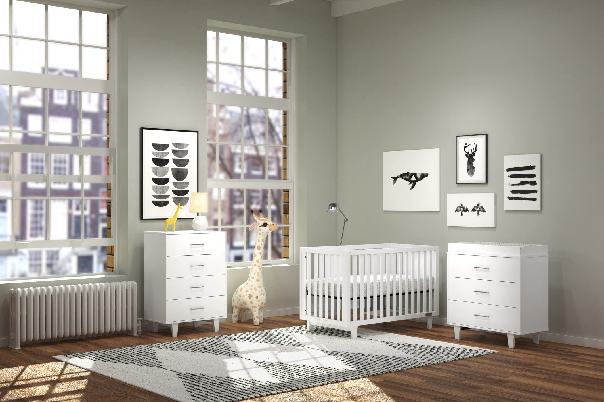 Forever Eclectic Tremont 4-in-1 Convertible Baby Crib by Child Craft (Matte White)