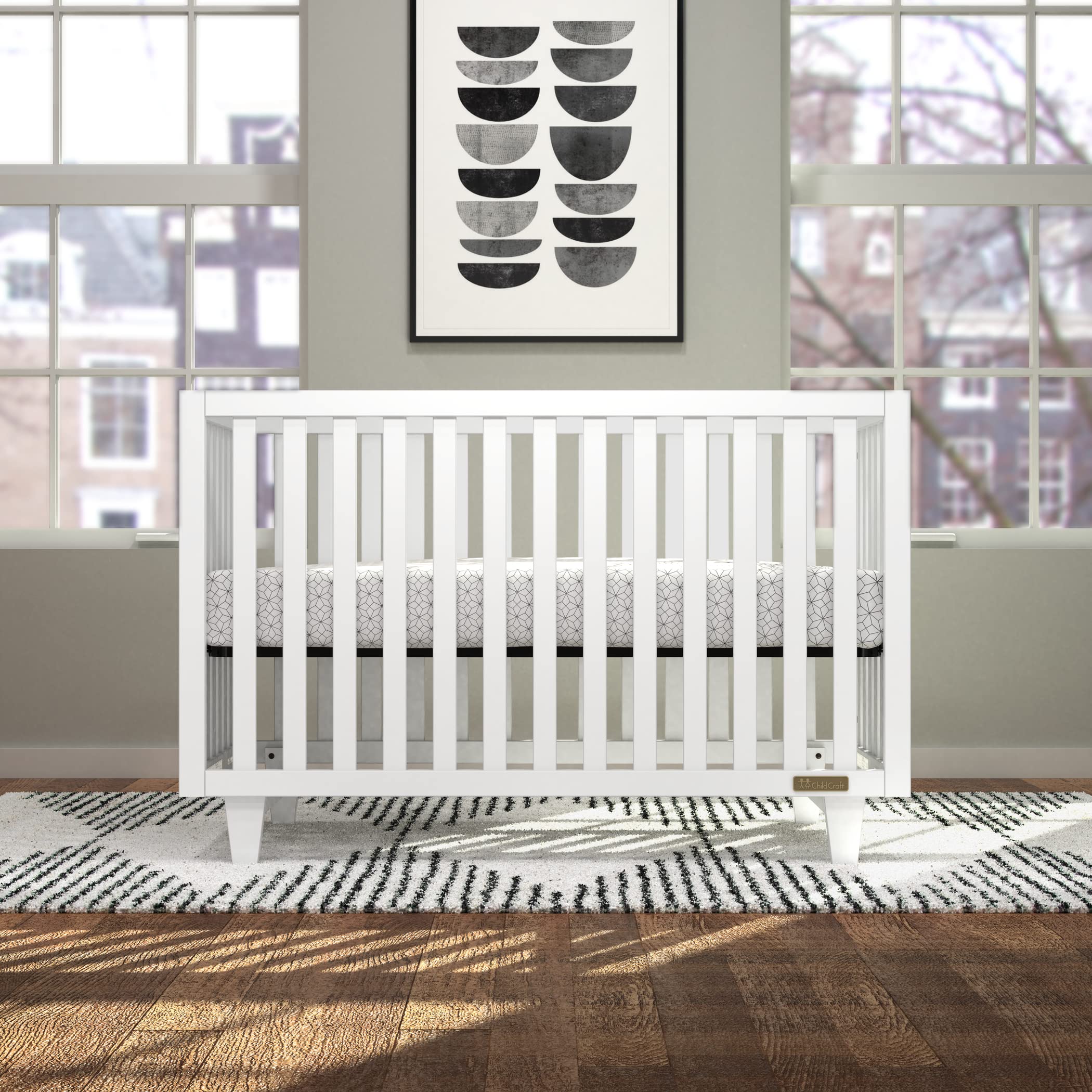 Forever Eclectic Tremont 4-in-1 Convertible Baby Crib by Child Craft (Matte White)