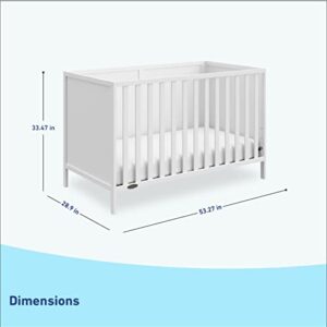 Graco Theo Convertible Crib (White) – Converts from Baby Crib to Toddler Bed and Daybed, Fits Standard Full-Size Crib Mattress, Adjustable Mattress Support Base