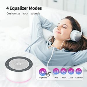 White Noise Machine with 30 High Fidelity Soundtracks, 7 Colors Night Lights, Full Touch Metal Grille and Buttons, Timer and Memory Features, Plug in, Sound Machine for Baby, Adults