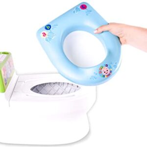 CoComelon Official Musical Transition Potty Trainer – Plays Potty Training Song | Transforms from Potty to Toilet Topper Seat | Easy to Clean with Handles, Splash Guard, Tracking Chart and Storage