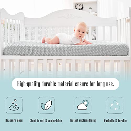 Cute Castle Fitted Crib Sheet for Standard Crib Mattress - Ultra Soft Bean Dot Plush Cozy Neutral Toddler Sheets for Boys and Girls - Machine Washable (52”X 28”X 8” - Grey)