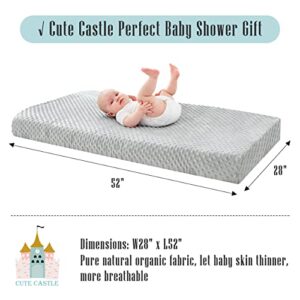 Cute Castle Fitted Crib Sheet for Standard Crib Mattress - Ultra Soft Bean Dot Plush Cozy Neutral Toddler Sheets for Boys and Girls - Machine Washable (52”X 28”X 8” - Grey)