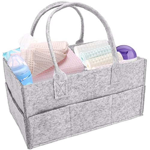 Baby Diaper Caddy Organizer,Portable Belt Diaper Caddy,Large Diaper Storage Caddy,Grey Travel Nursery Baskets,Baby Storage Organizer Nappy Holder Car Organizer