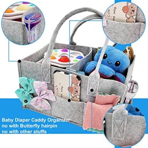 Baby Diaper Caddy Organizer,Portable Belt Diaper Caddy,Large Diaper Storage Caddy,Grey Travel Nursery Baskets,Baby Storage Organizer Nappy Holder Car Organizer