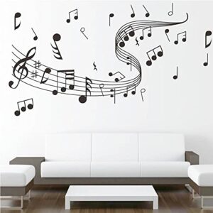 music wall art, notes notation sticker decals, home removable vinyl mural decor gift for diy classroom living room bedroom kids music studio decoration