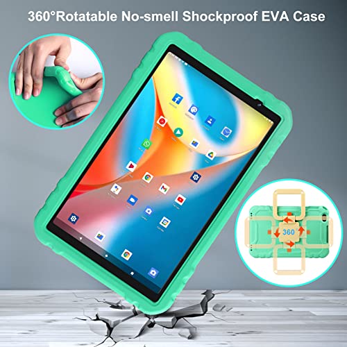 AOCWEI 2023 Tablet, 10 inch Android 11 Tablets with Octa-Core, 4GB RAM 64GB ROM, 8000 mAh Battery, Drop-Proof Case, HD IPS Touchscreen, WiFi, Bluetooth, GMS Certified, Split Screen - X500 (Green)