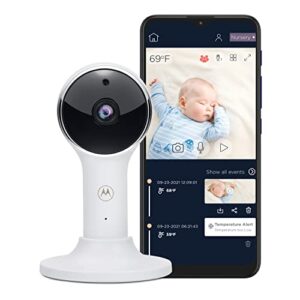 motorola baby monitor camera vm65 - wifi video camera with hd 1080p - connects to smart phone app, 1000ft long range, two-way audio, digital pan-tilt-zoom, room temp, lullabies, night vision
