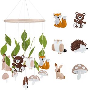 woodland ocean mobile for crib jungle baby nursery mobiles forest safari mobile for crib baby mobiles animals woodland nursery decor for baby boys toys girls room decor (land animal)