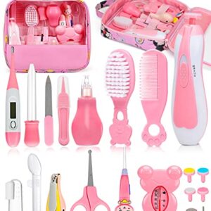 Baby Healthcare and Grooming Kit, Electric Safety Nail Trimmer Baby Nursery Kit, Newborn Care Kits with Hair Brush Comb for Newborn Infant Toddlers Baby Boys Girls Kids, Baby Shower Gifts