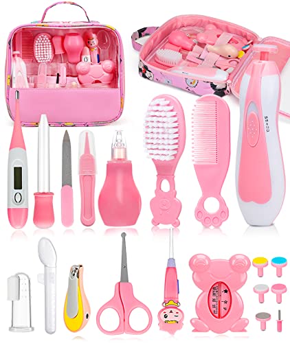 Baby Healthcare and Grooming Kit, Electric Safety Nail Trimmer Baby Nursery Kit, Newborn Care Kits with Hair Brush Comb for Newborn Infant Toddlers Baby Boys Girls Kids, Baby Shower Gifts