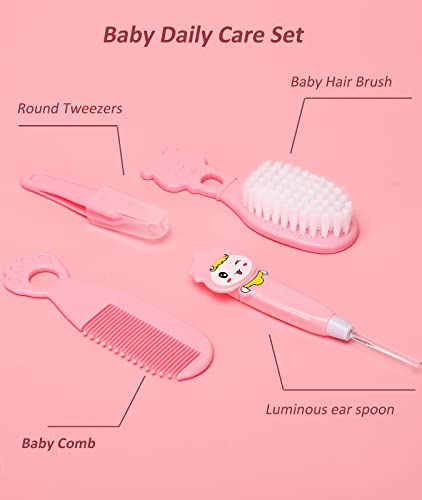 Baby Healthcare and Grooming Kit, Electric Safety Nail Trimmer Baby Nursery Kit, Newborn Care Kits with Hair Brush Comb for Newborn Infant Toddlers Baby Boys Girls Kids, Baby Shower Gifts