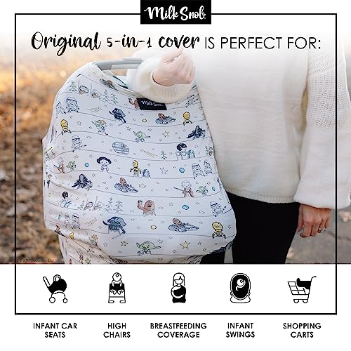 Milk Snob Original Star Wars 5-in-1 Cover, Precious Padawans, Privacy for Breastfeeding, Baby Car Seat, Carrier, Stroller, High Chair, Shopping Cart, Lounger Canopy - Newborn Essentials, Nursing Top