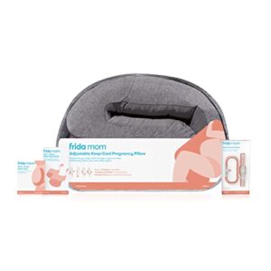 Frida Mom Adjustable Keep-Cool Pregnancy Pillow, U,C,L, and I Shaped Full Body Maternity Pillow for Comfortable Sleep, Support for Belly, Hips + Legs, Cooling for Pregnant Women, Grey